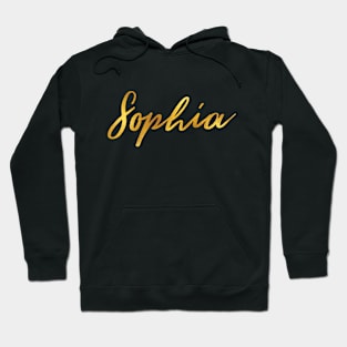 Sophia Name Hand Lettering in Faux Gold Letters Hoodie